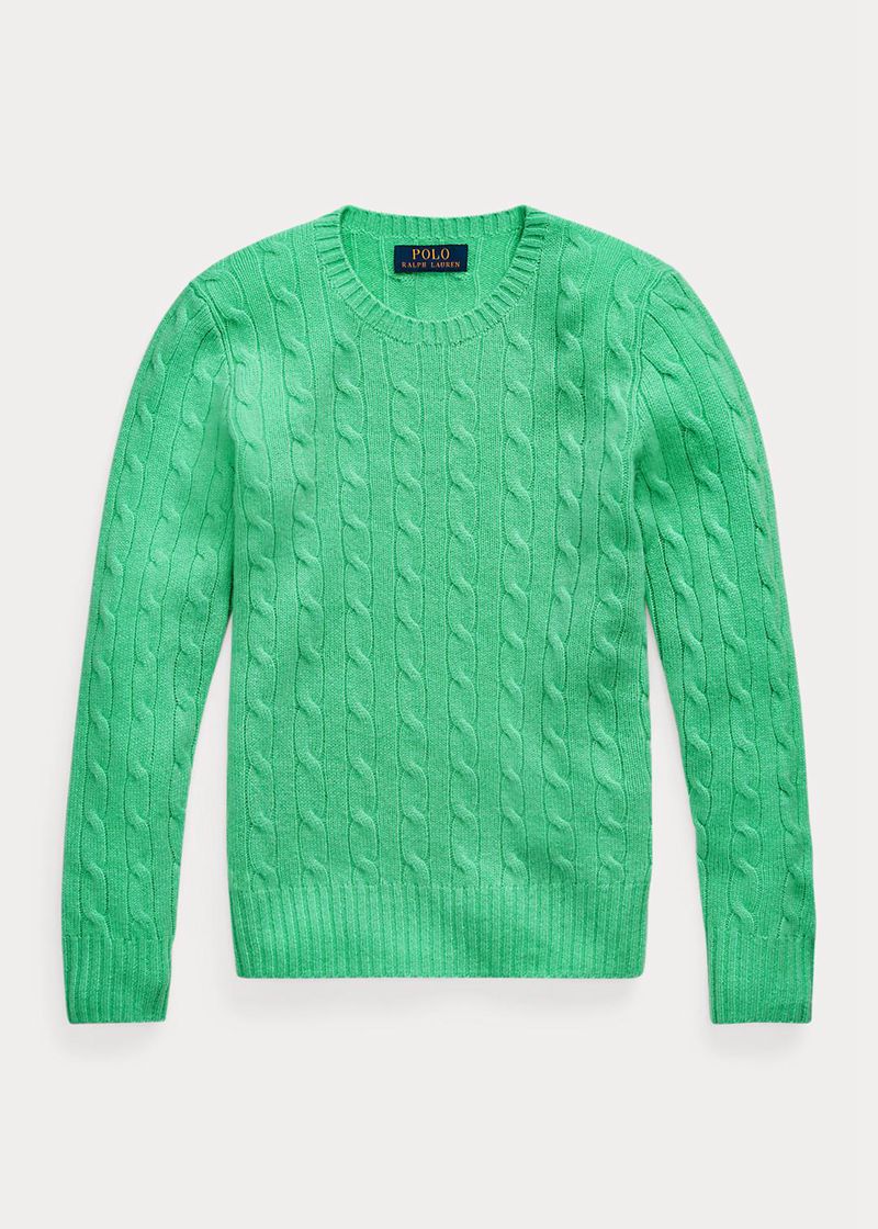 Sueter Ralph Lauren Niño 6-14 Años The Iconic Cable-Knit Cashmere Jumper Chile Verde NPUSQ-8679